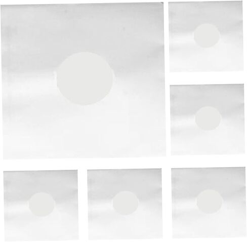 Happyyyami 6pcs سجل Vinyl حقيبة داخلية لتخزين التسجيل الأبيض أغطية ألبوم غلاف الغبار من ورق kraft in Saudi Arabia
