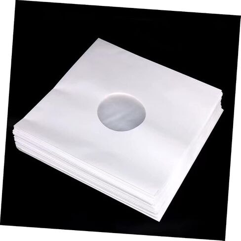 Happyyyami 6pcs سجل Vinyl حقيبة داخلية لتخزين التسجيل الأبيض أغطية ألبوم غلاف الغبار من ورق kraft in Saudi Arabia