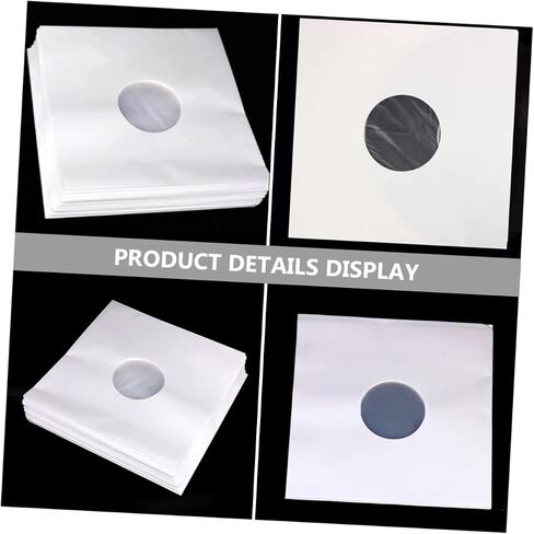 Happyyyami 6pcs سجل Vinyl حقيبة داخلية لتخزين التسجيل الأبيض أغطية ألبوم غلاف الغبار من ورق kraft in Saudi Arabia