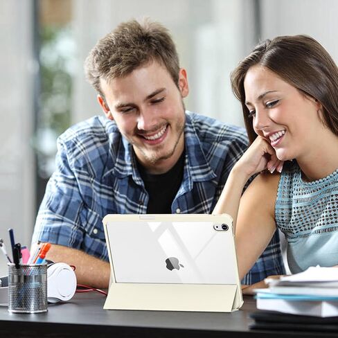 لـ iPad (A16) الجيل الحادي عشر 11 بوصة 2025/10 جيل 10.9 بوصة 2022 العلبة مع حامل القلم الرصاص ، iPad Hybrid 11 10 مع ظهر واضح ، يدعم Auto Wake/Sleep ، Cream White in Kuwait