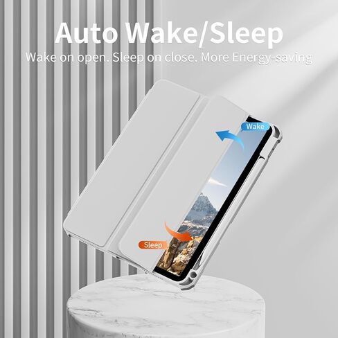 لـ iPad (A16) الجيل الحادي عشر 11 بوصة 2025/10 جيل 10.9 بوصة 2022 العلبة مع حامل القلم الرصاص ، iPad Hybrid 11 10 مع ظهر واضح ، يدعم Auto Wake/Sleep ، Cream White in Kuwait