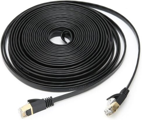 10 جيجابت في الثانية CAT7 مسطح مزدوج كابل إيثرنيت مزدوج مزدوج سلك ملتوية من 8 نواة لأجهزة التوجيه ، وأجهزة الكمبيوتر ، وأجهزة التلفزيون الذكية ، وشبكات المكاتب (20M) in Saudi Arabia