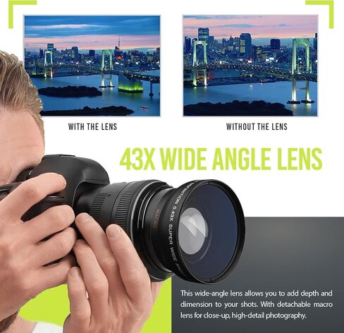 للحصول على عدسة Canon Vixia HF G70 UHD 4K Camcorder Deluxe Lens Lens ، تشمل: 7pc Filter Set + Wide Angle and Telephoto More (58mm) in Saudi Arabia