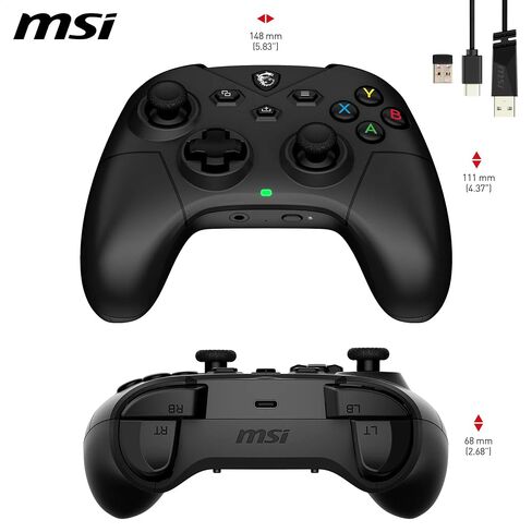MSI Force GC300W-وحدة تحكم الألعاب: 2.4 جيجا هرتز ، بلوتوث ، USB Type-C إلى عمر بطارية لمدة 20 ساعة ، أغطية D-PAD قابلة للاستبدال ومحركات الاهتزاز المزدوجة ، اللاسلكي/اللاسلكي in Saudi Arabia