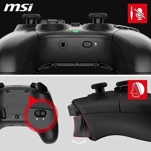 MSI Force GC300W-وحدة تحكم الألعاب: 2.4 جيجا هرتز ، بلوتوث ، USB Type-C إلى عمر بطارية لمدة 20 ساعة ، أغطية D-PAD قابلة للاستبدال ومحركات الاهتزاز المزدوجة ، اللاسلكي/اللاسلكي in Saudi Arabia