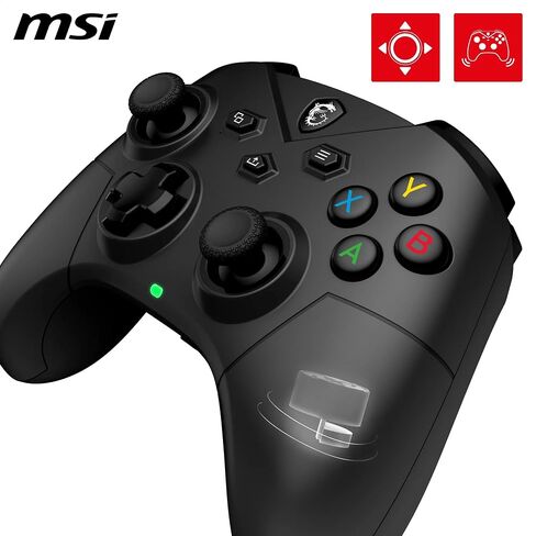 MSI Force GC300W-وحدة تحكم الألعاب: 2.4 جيجا هرتز ، بلوتوث ، USB Type-C إلى عمر بطارية لمدة 20 ساعة ، أغطية D-PAD قابلة للاستبدال ومحركات الاهتزاز المزدوجة ، اللاسلكي/اللاسلكي in Saudi Arabia