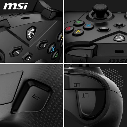MSI Force GC300W-وحدة تحكم الألعاب: 2.4 جيجا هرتز ، بلوتوث ، USB Type-C إلى عمر بطارية لمدة 20 ساعة ، أغطية D-PAD قابلة للاستبدال ومحركات الاهتزاز المزدوجة ، اللاسلكي/اللاسلكي in Saudi Arabia