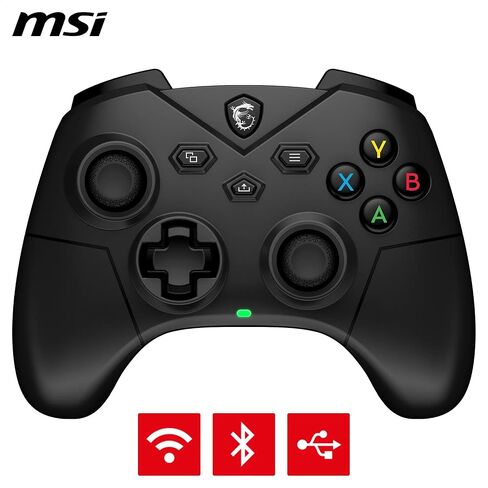 MSI Force GC300W-وحدة تحكم الألعاب: 2.4 جيجا هرتز ، بلوتوث ، USB Type-C إلى عمر بطارية لمدة 20 ساعة ، أغطية D-PAD قابلة للاستبدال ومحركات الاهتزاز المزدوجة ، اللاسلكي/اللاسلكي in Saudi Arabia