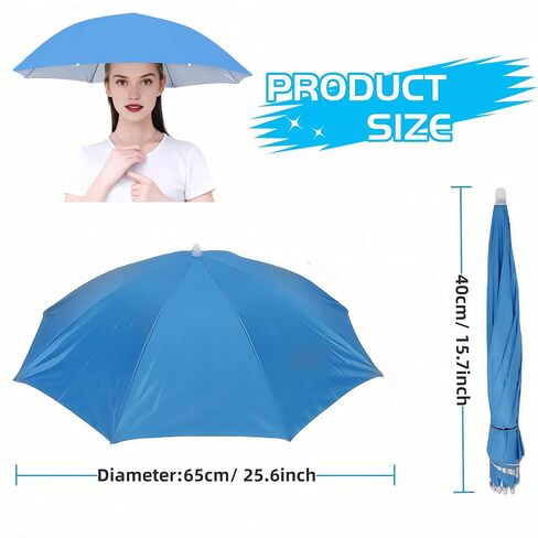 4 Pack Umbrella Hats, 26" Diameter Head Umbrella Hat for Women Men, Folding Waterproof Fishing Hat for Party Costume Beach Golf Hiking in Saudi Arabia