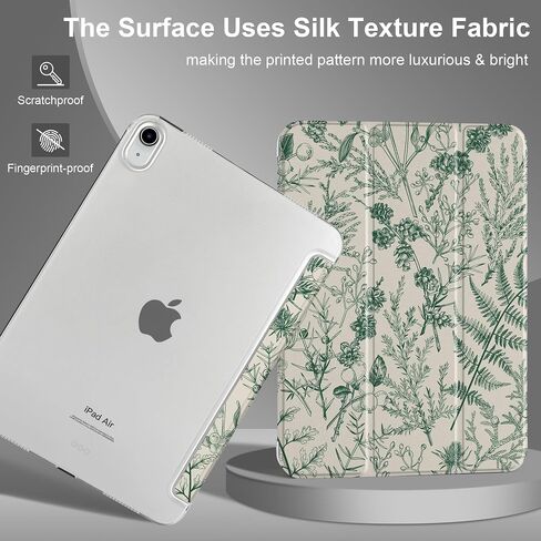 DONGKE for iPad Air 11-inch M3 2025 M2 2024, iPad Air 5th 2022 / 4th Generation 2020 10.9-inch, Slim Foldable Stand Hard PC Translucent Back Shell Smart Cover - [Auto Wake/Sleep] - Stripes in Saudi Arabia