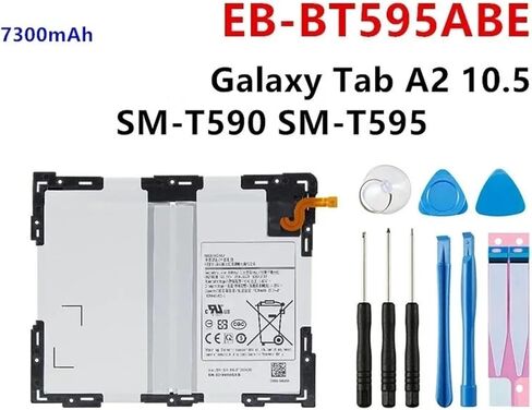 EB-BT595ABE 7300MAH BESTACITION BUTTIONS FOR TAB A2 10.5 SM-T590 SM-T595 T590 T595 مع أدوات in Saudi Arabia