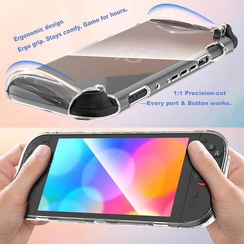 LESUTI for Nintendo Switch 2 (2025) Protective Case with [2-Pack] Tempered Glass Screen Protector (Auto-Align Tool) & 6-Pack Anti-Slip Joystick Caps - Switch 2 (2025) Accessories 3-IN-1 Bundle. in Saudi Arabia