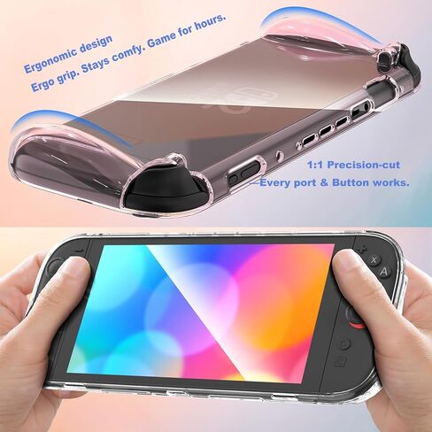 Lesuti 3-in-1 Kit لـ Nintendo Switch 2 (2025)-واقي الشاشة الزجاجي المقسّر (حزمة 2 ، محاذاة تلقائية) ، غطاء واقعي وردي وردي و 6 عبوات مضادة للانزلاق | حزمة الملحقات النهائية in Saudi Arabia