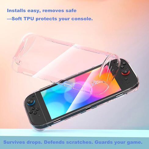 Lesuti 3-in-1 Kit لـ Nintendo Switch 2 (2025)-واقي الشاشة الزجاجي المقسّر (حزمة 2 ، محاذاة تلقائية) ، غطاء واقعي وردي وردي و 6 عبوات مضادة للانزلاق | حزمة الملحقات النهائية in Saudi Arabia