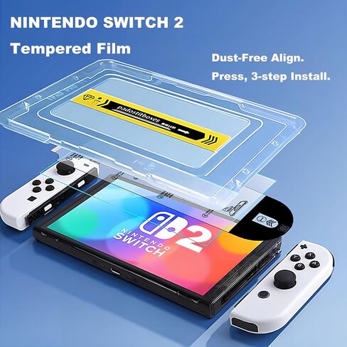 Lesuti 3-in-1 Kit لـ Nintendo Switch 2 (2025)-واقي الشاشة الزجاجي المقسّر (حزمة 2 ، محاذاة تلقائية) ، غطاء واقعي وردي وردي و 6 عبوات مضادة للانزلاق | حزمة الملحقات النهائية in Saudi Arabia