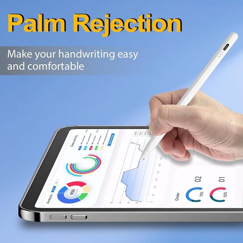 قلم الأسلوب لـ iPad 2025-2018 ، 15 دقيقة قلم رصاص سريع لشحن iPad A16 11/10/9/8/7/6th Gen ، Air M3 M2 11 "/13"/5/3. ، Pro M4 11 "/12.9/13" in Kuwait