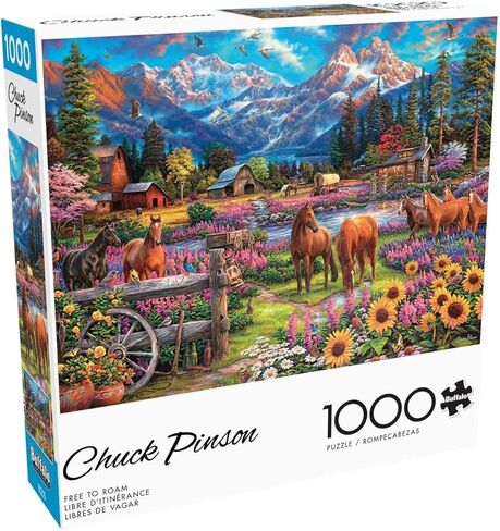 Buffalo Games - Chuck Pinson - Free to Roam - 1000 Piece Jigsaw Puzzle for Adults Challenging Puzzle Perfect for Game Nights - Finished Size 26.75 x 19.75 in Saudi Arabia