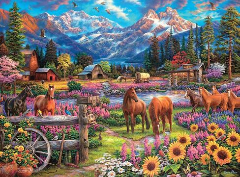 Buffalo Games - Chuck Pinson - Free to Roam - 1000 Piece Jigsaw Puzzle for Adults Challenging Puzzle Perfect for Game Nights - Finished Size 26.75 x 19.75 in Saudi Arabia