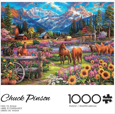 Buffalo Games - Chuck Pinson - Free to Roam - 1000 Piece Jigsaw Puzzle for Adults Challenging Puzzle Perfect for Game Nights - Finished Size 26.75 x 19.75 in Saudi Arabia