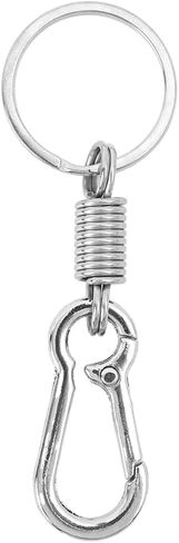 2 PCS Silver Carabiner Keychain ، Spring Keyring Holder Clips ، Metal Snap Hook Clip لسلسلة مفتاح السيارة ، حامل Keyrings ، خطاف محفظة ، Paracord Keychain Lanyard (9 سم) in Saudi Arabia