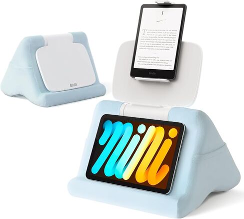 وسادة Saiji Tablet Kindle Stand-حامل iPad للقراءة في السرير في السرير ، مع مقطع متعدد الوظائف قابل للتعديل من 4-13 بوصة ، iPad ، Kindle ، الهاتف ، الأزرق in Saudi Arabia