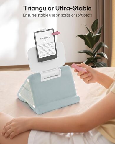 وسادة Saiji Tablet Kindle Stand-حامل iPad للقراءة في السرير في السرير ، مع مقطع متعدد الوظائف قابل للتعديل من 4-13 بوصة ، iPad ، Kindle ، الهاتف ، الأزرق in Saudi Arabia