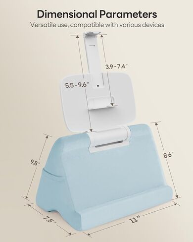 وسادة Saiji Tablet Kindle Stand-حامل iPad للقراءة في السرير في السرير ، مع مقطع متعدد الوظائف قابل للتعديل من 4-13 بوصة ، iPad ، Kindle ، الهاتف ، الأزرق in Saudi Arabia
