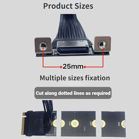 to 4i SFF8611 Extension Cable Silver Plating Wire for Desktop and Notebook Conversion with Optional Length in Kuwait