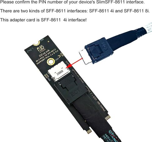 PCIE إلى SFF8612 بطاقة محول التوسع تدعم SFF8611 SFF8612 لمختلف اللوحة الرئيسية in Saudi Arabia