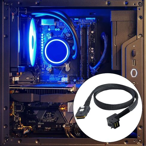 SFF 8087 to 90 Degree MiniSAS 8643 Internal Connection Cable for Hard Drives and Servers Featuring Coaxials in Saudi Arabia