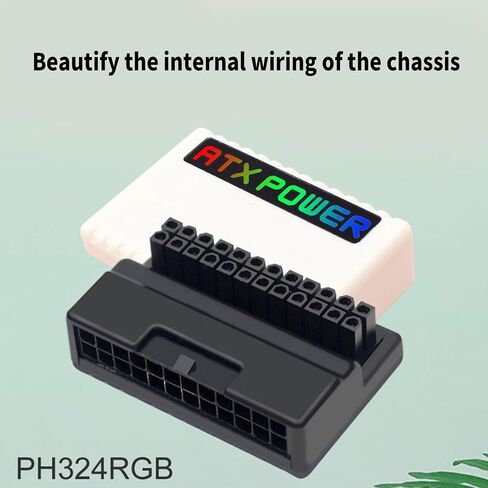 24Pin 90Degree Adapter with 3Pin ARGB Lights for Computer Case Mainboard Power Supply Wiring in Saudi Arabia