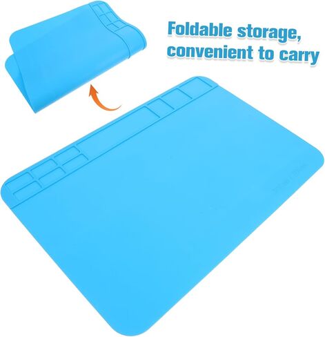 POPETPOP Large Silicone Repair Mat for Computer Phone Repairs Heat Insulation Workbench Mat with Non Slip Base Portable Solder Holder for Stylish Design in Saudi Arabia
