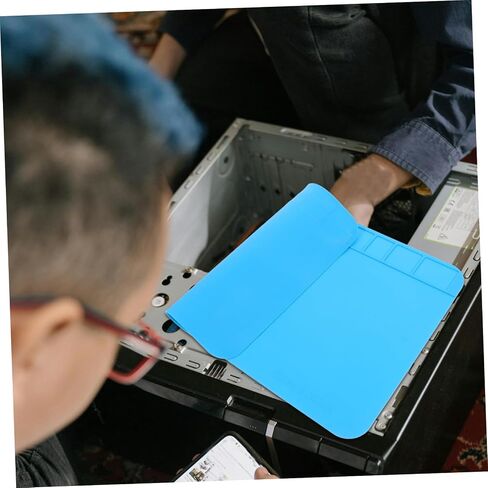 POPETPOP Large Silicone Repair Mat for Computer Phone Repairs Heat Insulation Workbench Mat with Non Slip Base Portable Solder Holder for Stylish Design in Saudi Arabia