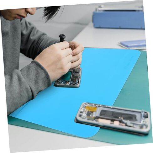 POPETPOP Large Silicone Repair Mat for Computer Phone Repairs Heat Insulation Workbench Mat with Non Slip Base Portable Solder Holder for Stylish Design in Saudi Arabia