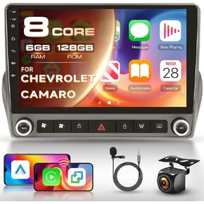 8 Core 6G 128G for Chevrolet Camaro 2008-2015 Radio Android 9 Inch Touchscreen Wireless Carplay Android Auto, Car Stereo for Chevrolet Upgrade Bluetooth DSP GPS Navigation WiFi FM/RDS Backup Camera in Kuwait