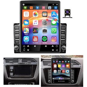 9.7 '' Double Din Android 13 Stereo مع Apple Carplay Android Auto ، شاشة رأسية ، وحدات GPS في مجال التنقل مع WiFi ، Hifi ، FM ، Bluetooth ، SWC ، MIC ، CAM 2+32GB in Kuwait