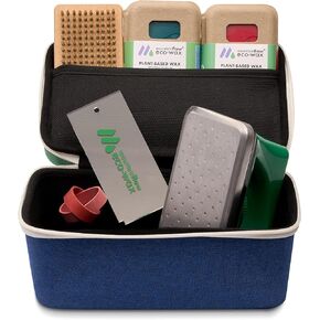 mountainFLOW eco-Wax | Blue Square Wax Kit | Eco-Friendly Ski + Snowboard Wax (Cool + Warm) | Wax Iron | Wax Brush | Wax Scraper in Saudi Arabia