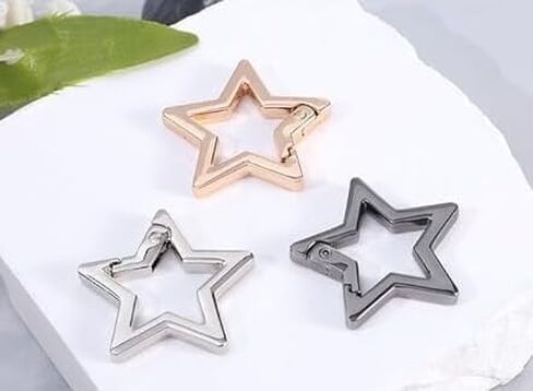 النجم على شكل الفولاذ المقاوم للصدأ سلسلة مفاتيح مقطع carabiner snap hook حامل carabiner خطاف المقطع مفتاح الحامل مفتاح سلسلة مفاتيح للمفاتيح وملحق المحفظة مع حلقات السلسلة in Saudi Arabia