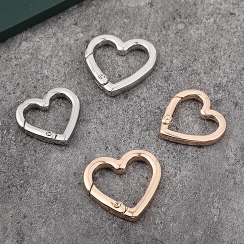 مقطع سلسلة مفاتيح القلب ، 4 أجهزة كمبيوتر سبيكة زنك على شكل قلب مفتاح Carabiner Mini Spring Snap Hook Clip Clip لمفاتيح حقائب الظهر معلقة حامل زجاجة ماء in Saudi Arabia
