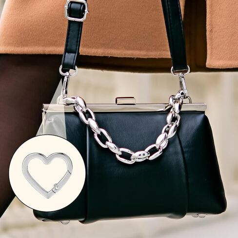 مقطع سلسلة مفاتيح القلب ، 4 أجهزة كمبيوتر سبيكة زنك على شكل قلب مفتاح Carabiner Mini Spring Snap Hook Clip Clip لمفاتيح حقائب الظهر معلقة حامل زجاجة ماء in Saudi Arabia