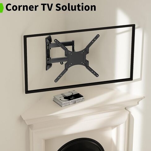 Black Full Motion TV Wall Mount for 23" to 55" TVs, TV Bracket Wall Mount with Articulating Arms, Fit Up to 66lbs & VESA 400x400 in Saudi Arabia
