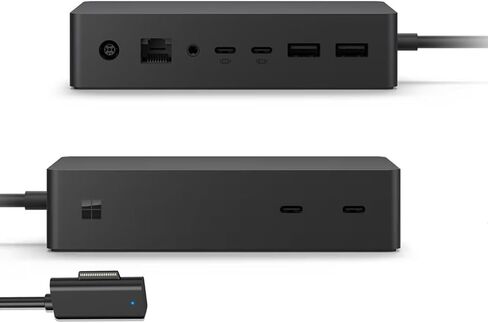 Microsoft Surface Dock 2 ، 9-in-1 محطة الإرساء مع إمدادات الطاقة MAX 199W ، شاشة عرض مزدوجة 4K ، Ethernet ، 4x USB-C ، Surface Pro 8 9 × 10 11 (متجدد) in Saudi Arabia