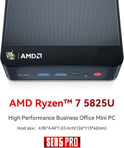 Beelink Ser5 Pro Mini PC ، AMD Ryzen 7 5825U (7nm ، 8c/16t) حتى 4.5 جيجا هرتز ، كمبيوتر ميني 32GB DDR4 RAM 1TB NVME SSD ، Micro PC 4K@60Hz عرض WIFI6/BT5.2/HTPC/HOME/OFFICE in Kuwait