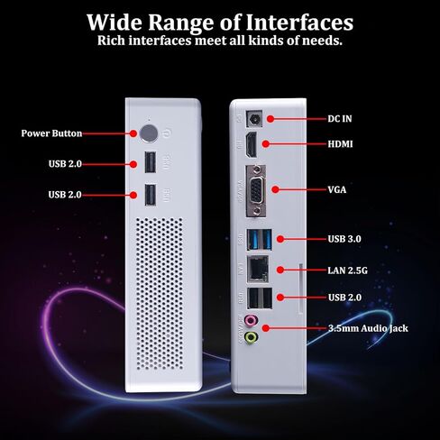 Mini PC ، AMD Ryzen 7،16GB RAM ، 1TB M.2 SSD (حتى 4.0 جيجا هرتز) ، أجهزة كمبيوتر سطح المكتب المصغرة للألعاب ، PC Micro ، يدعم 4K 60Hz HDMI VGA USB × 6 مناسبة للأعمال التجارية ، المنزل ، Office صغير الكمبيوتر الشخصي in Kuwait
