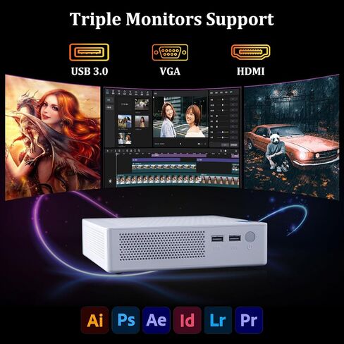 Mini PC ، AMD Ryzen 7،16GB RAM ، 1TB M.2 SSD (حتى 4.0 جيجا هرتز) ، أجهزة كمبيوتر سطح المكتب المصغرة للألعاب ، PC Micro ، يدعم 4K 60Hz HDMI VGA USB × 6 مناسبة للأعمال التجارية ، المنزل ، Office صغير الكمبيوتر الشخصي in Kuwait