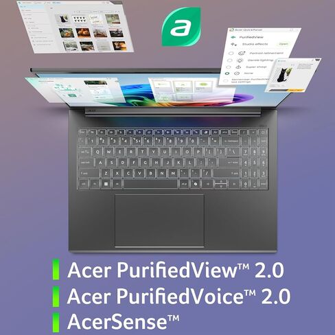 Acer Aspire 16 AI Copilot+ PC | 16 "Wuxga 120Hz عرض متعدد اللمس | Snapdragon X X1-26-100 | NPU: 45 TOPS-GPU: تصل إلى 1.7 TFLOPS | 16GB LPDDR5X | 512GB PCIE GEN 4 SSD | WI-FI 7 | A16-11MT-X669 in Saudi Arabia