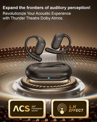 Open Ear Headphones, Bluetooth Headphones V5.4 Wireless Sport Earbuds with Charging Case, IP54 Waterproof 50H Playtime Lightweight Design Fit for Cycling, Running, Walking, Workout in Saudi Arabia