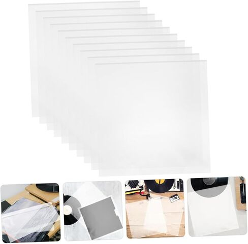 Pretyzoom 10pcs الأكمام السجلة فينيل الأكمام واضحة الأغطية اللاصقة للحماية لحماية الأكمام الخارجية الأكمام الخارجية ضد الخدوش والسوائل in Saudi Arabia