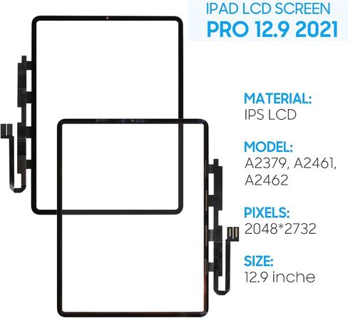 استبدال شاشة اللمس لأجهزة iPad Pro 12.9 5th 2021 A2379 ، A2461 ، A2462 12.9 "Monb Glass Touch Digitizer مع أدوات (لا تشمل شاشة LCD) in Saudi Arabia