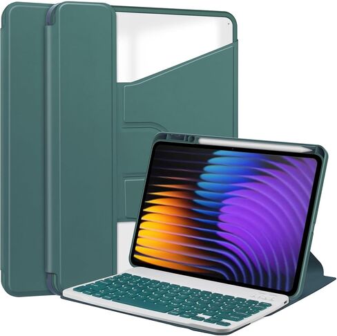 Tablet Protective Case Cover Compatible with Xiaomi Mi Pad 7/7 Pro Case 11.2 Inch 2024 Detachable Wireless Keyboard S Pen Holde, 360 Degree Swivel Stand Folio Flip Smart Tablet Cover Auto Sleep/Wake T in Saudi Arabia